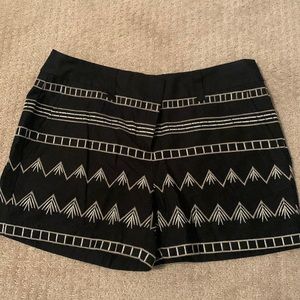 Loft black embroidered shorts